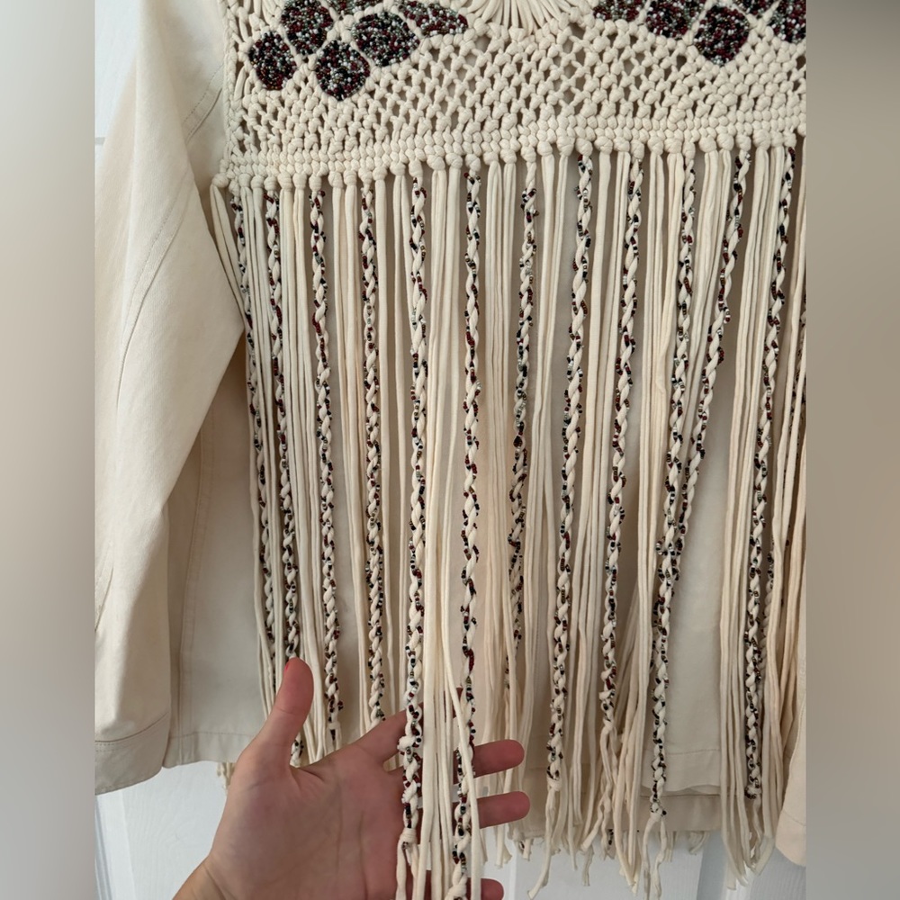 NWT Zara Woman Beaded Denim Jacket - Picture 5 of 7